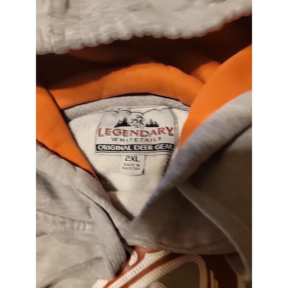 Legendary Whitetails The Outfitter 2XL Deer Hunting Hoody Orange Gray - Picture 7 of 10